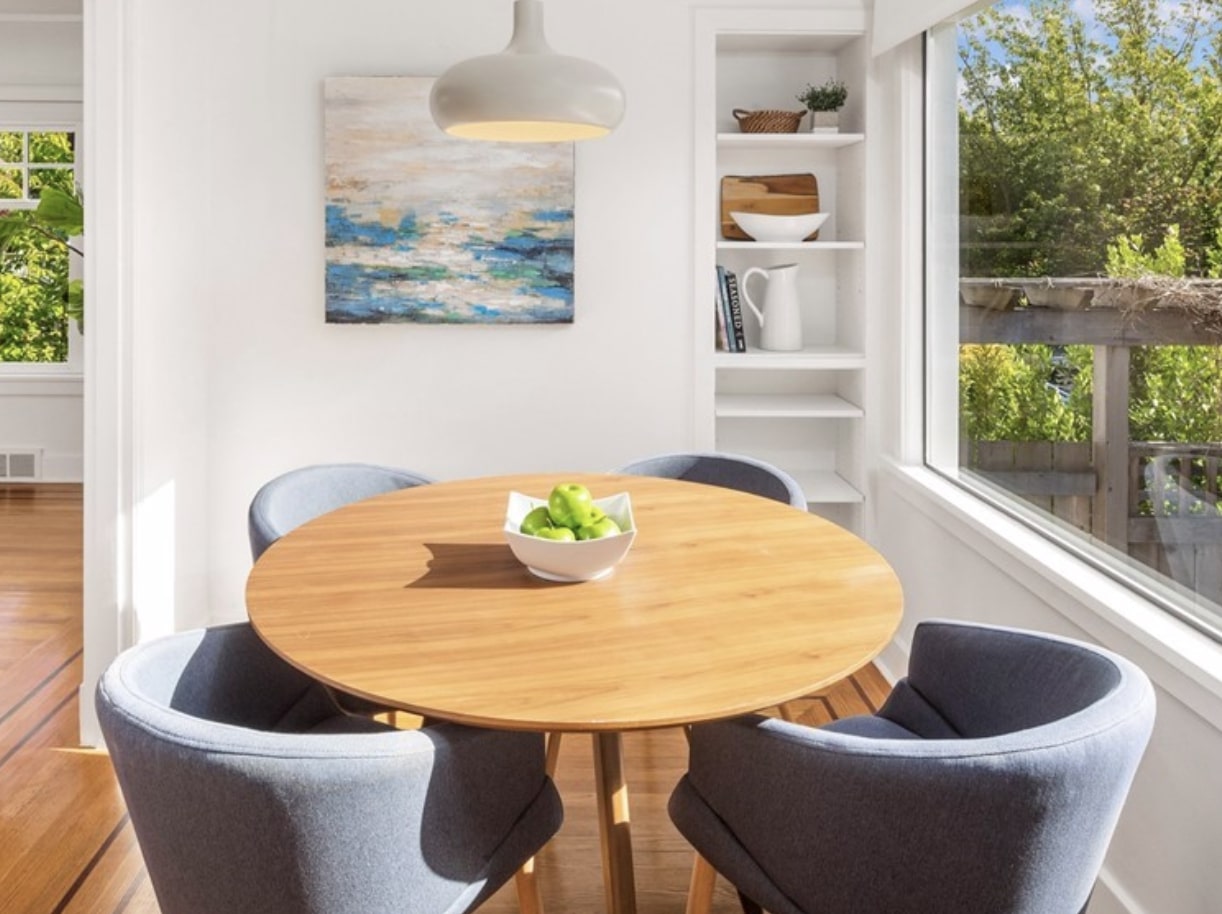 Bright modern dining space