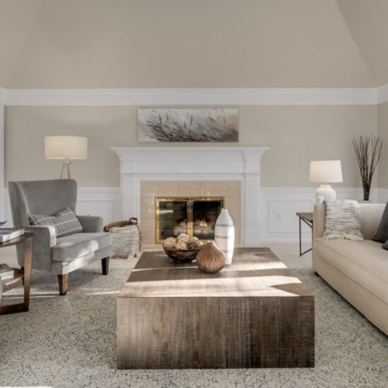 Tranquil inviting living room in neutral tones